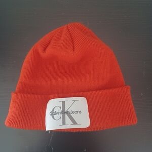 Calvin Klein Jeans Red Knit Beanie